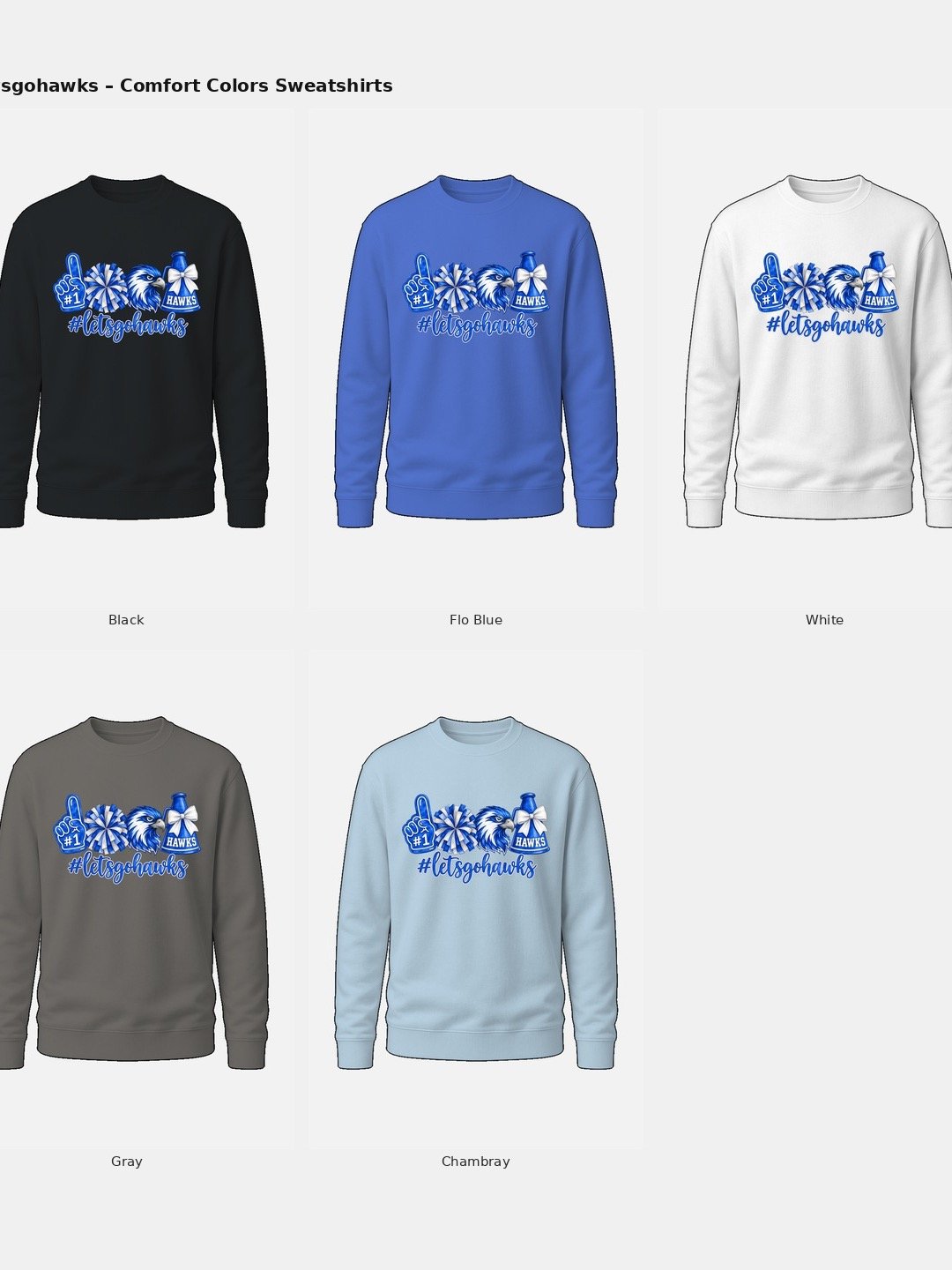 Lets Go Hawks Comfort Colors Sweatshirt product image (5)