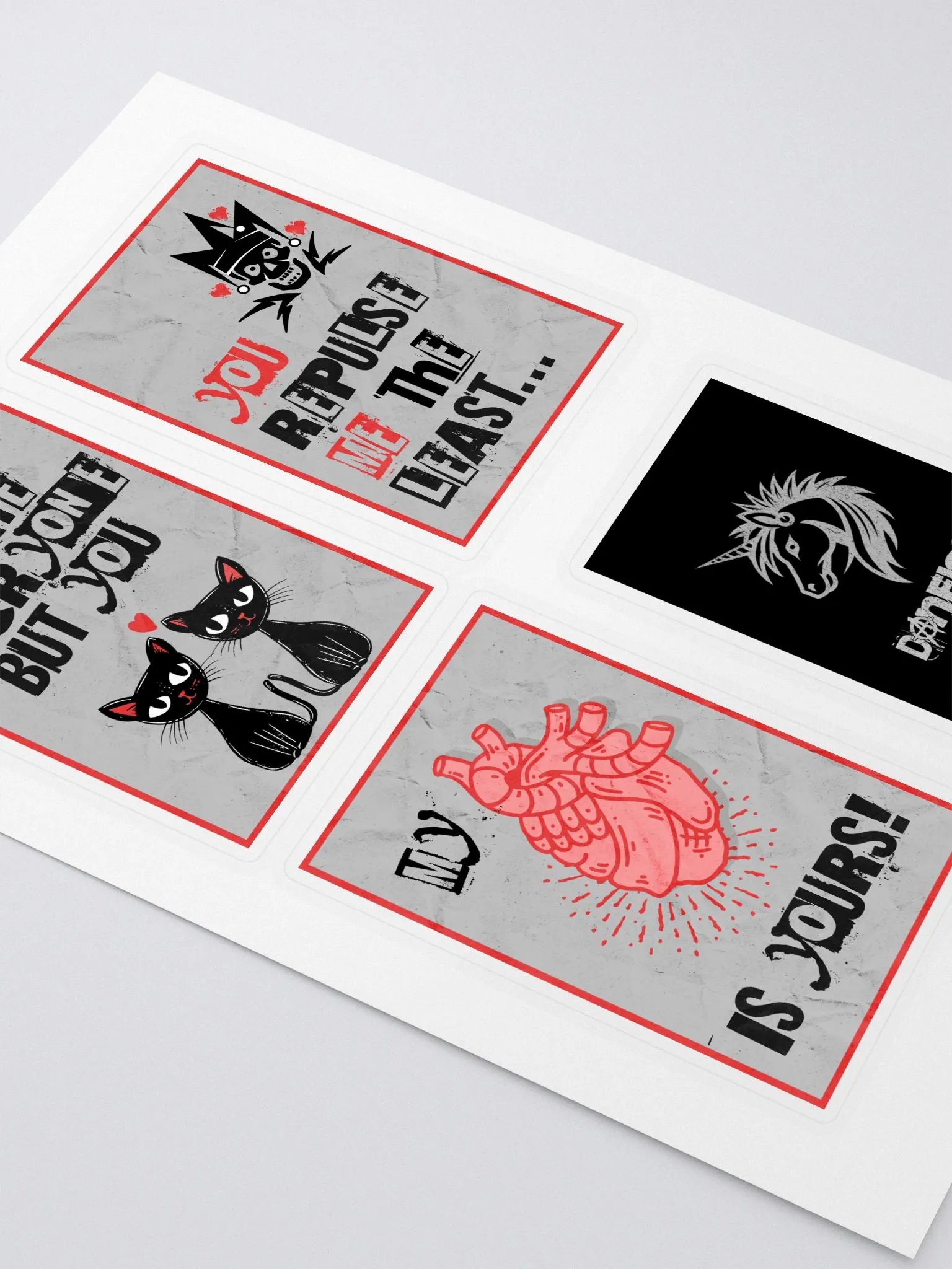 Punk VDay Cards Set 2 Sticker Sheet product image (2)