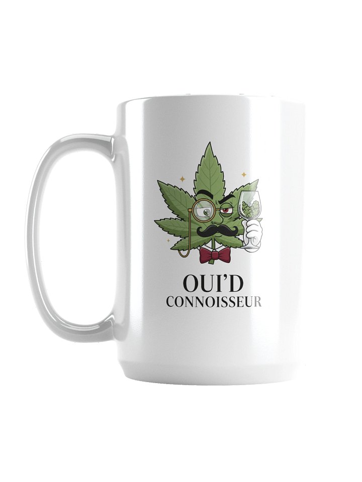 Oui'd Connoisseur Coffee Mug | Funny Wine Weed Mug | 15oz Sophisticated Stoner Gift product image (1)