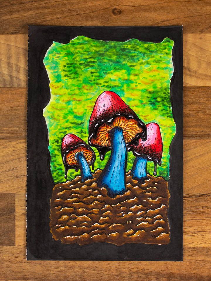 Mushroom Alcohol Marker Original Artwork product image (1)