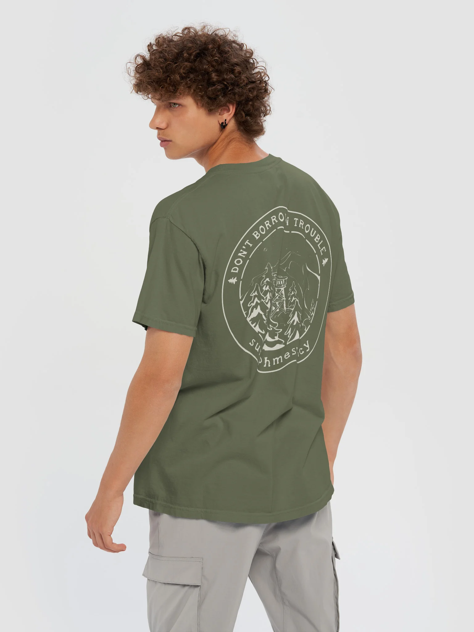 Don't Borrow Trouble White Graphic T-Shirt product image (6)