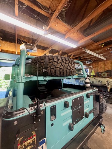 The boss told me she wanted the spare off the bumper. Who am I to say no to a new project. Got some @rockhard4x4 collars, a @...