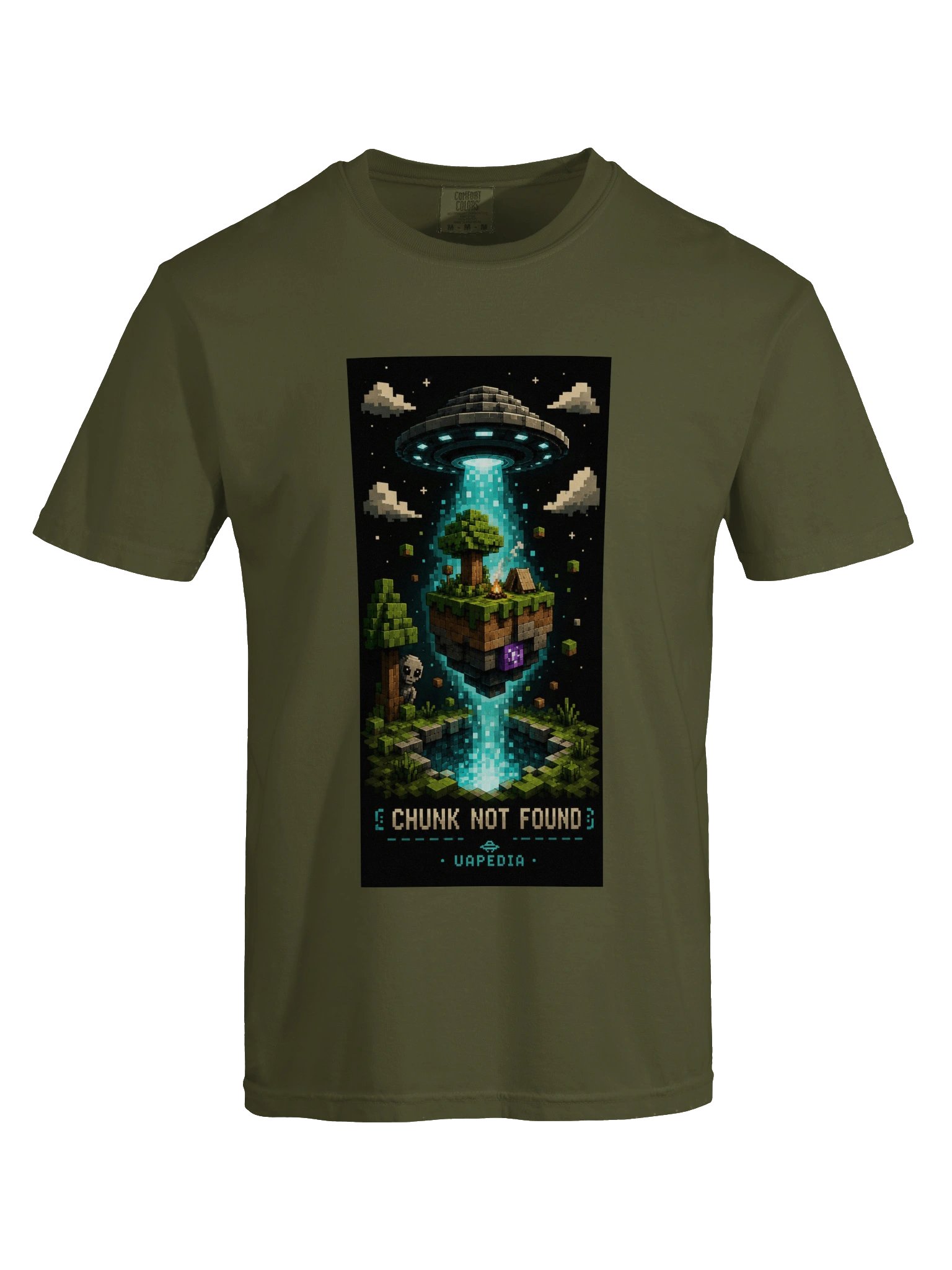 Chunk Not Found UFO Pixel Art- Garment-Dyed Heavyweight Tee product image (5)