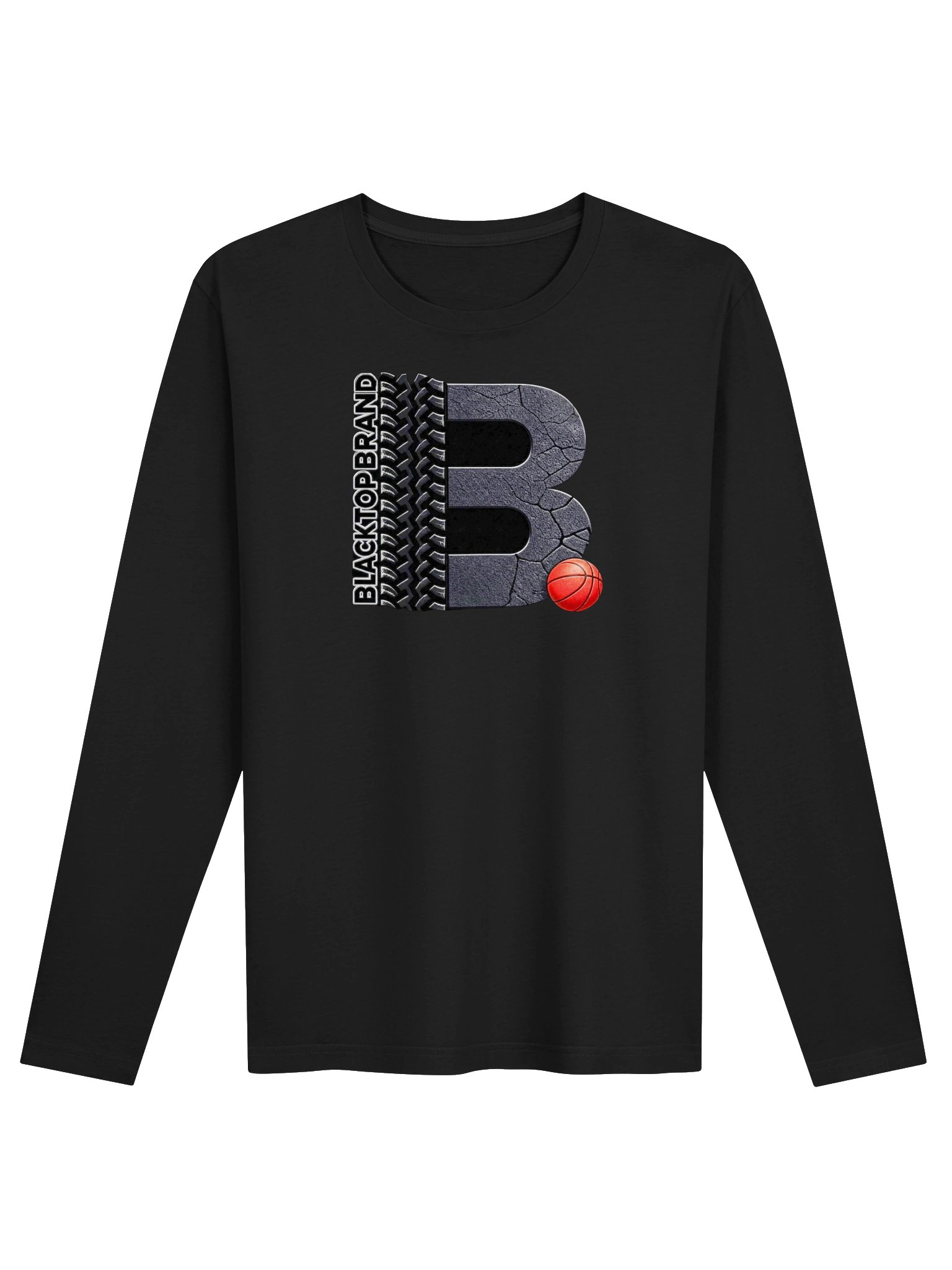 Blacktop Brand Basketball Logo Fitted Long Sleeve Performance Tee product image (3)