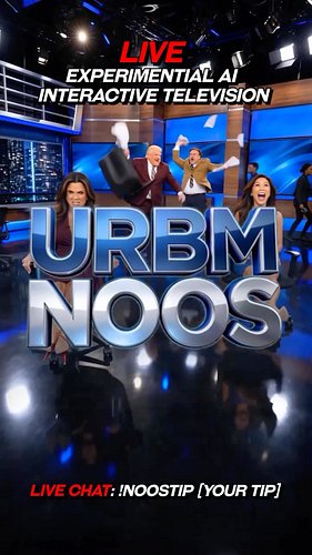 LIVE Tues-Sat nights in SLOPTOBER! URBM NOOS experimental interactive AI slop TV NOOS launches starting tomorrow night. Send ...