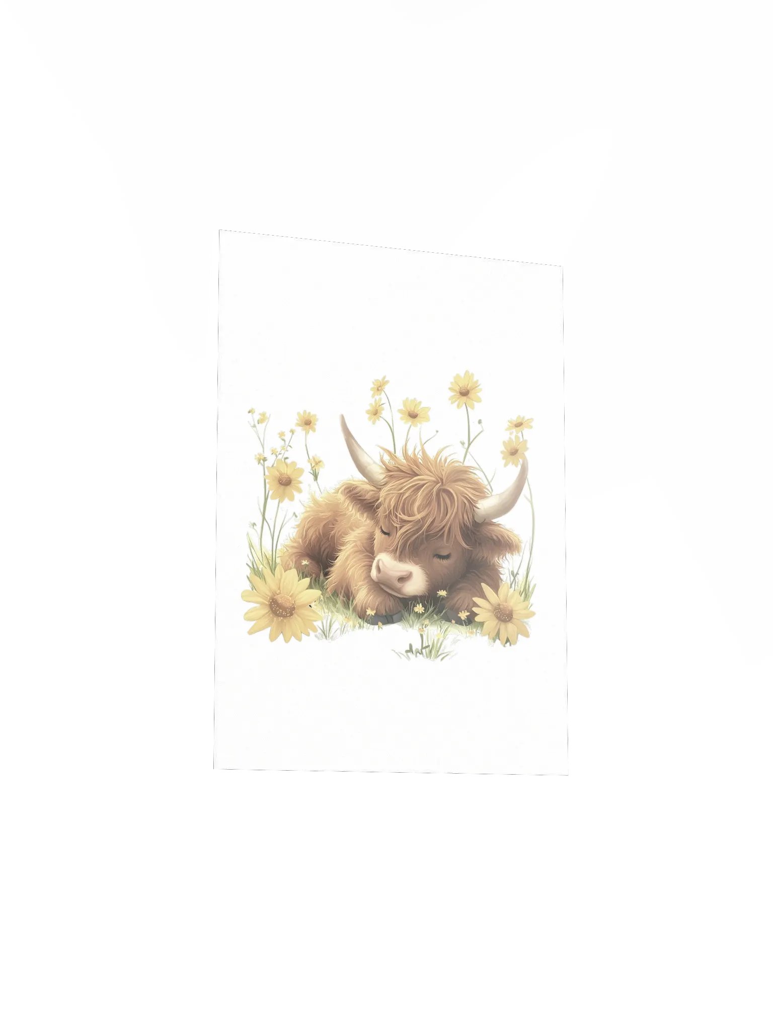 Highland Cow Yellow Wildflower Nursery Print product image (4)