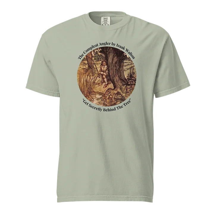 Izaak Walton's "The Compleat Angler" Get Secretly Behind The Tree Vintage T-Shirt – Arthur Rackham Heritage Fishing T-Shirt product image (1)