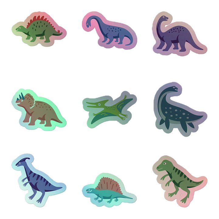 Dino Delight Holographic Sticker Pack product image (2)