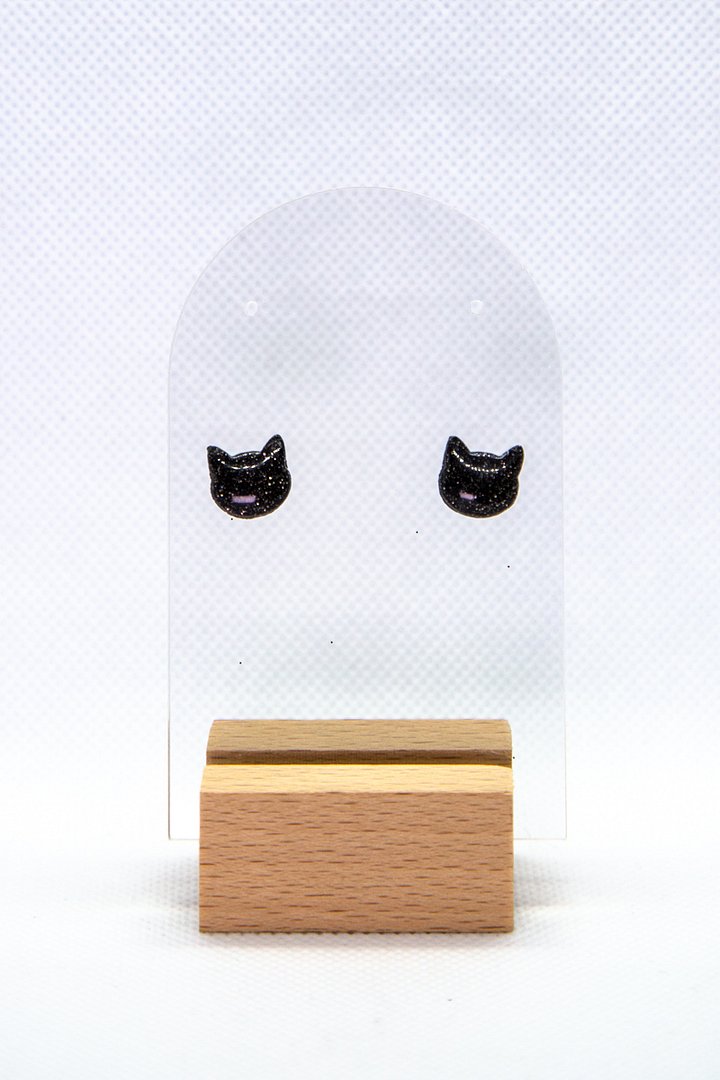 Small Black Cat Studs product image (2)