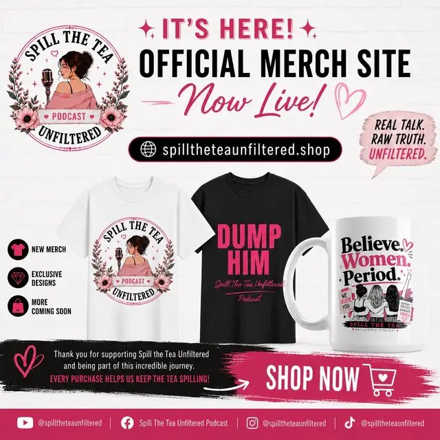 Created for the women who are done staying quiet, done settling, and done making themselves smaller for other people’s comfort. This is more than merch, it’s a statement. Thank you for supporting the podcast and the community we’ve built together. Wear it loud. Wear it proud. And never shrink yourself to make someone else comfortable. 🖤 Spill the Tea Unfiltered Podcast Spilltheteaunfiltered.store Link in Bio 🫶🏻 #merch #merchdrop #merchdropalert #podcastmerch #healingjourney 