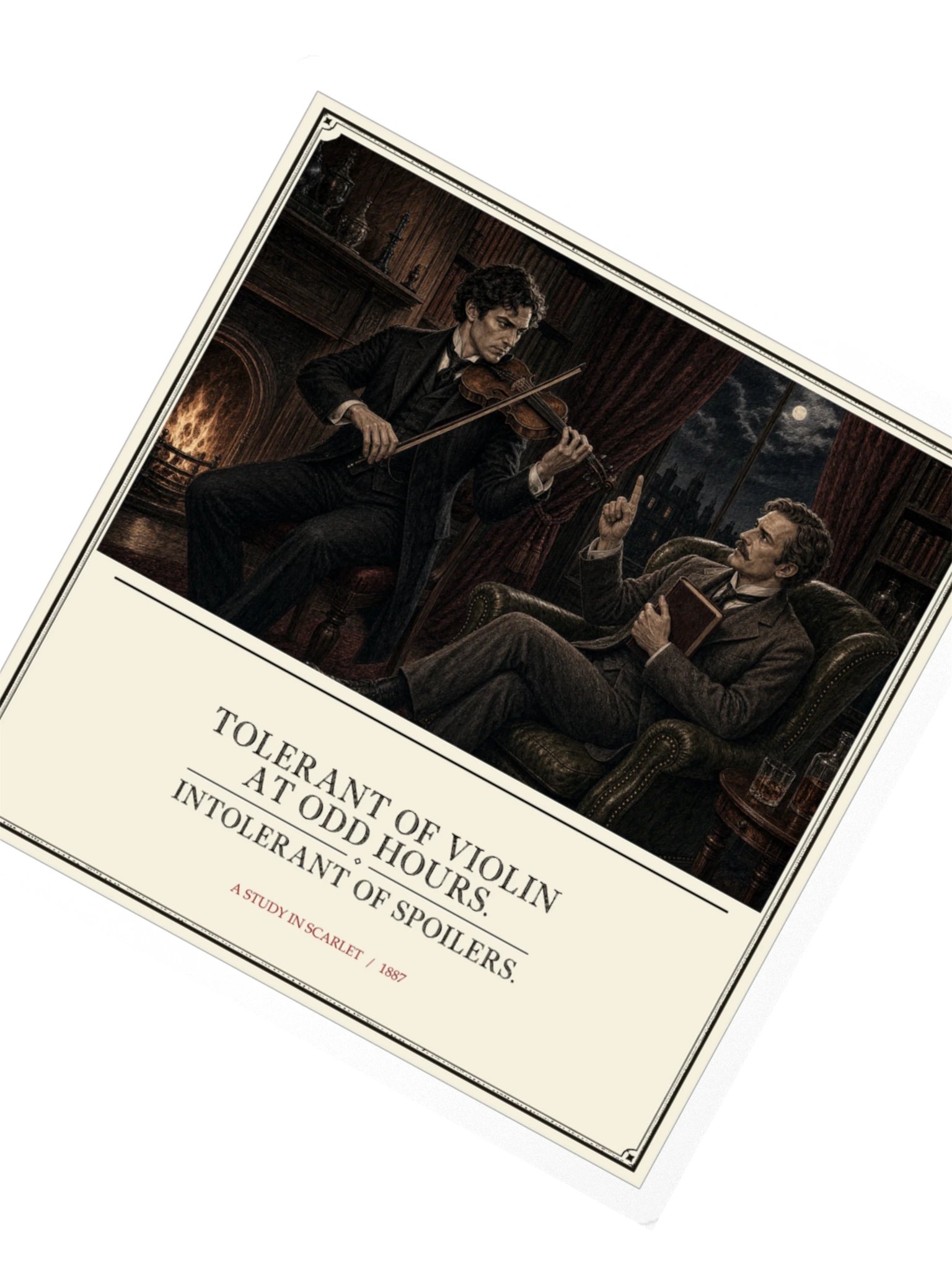 Tolerant Violin At Odd Hours Intolerant Spoilers -- A Study in Scarlet Sticker product image (2)