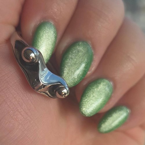 Froggy green nails to match my super cool frog ring