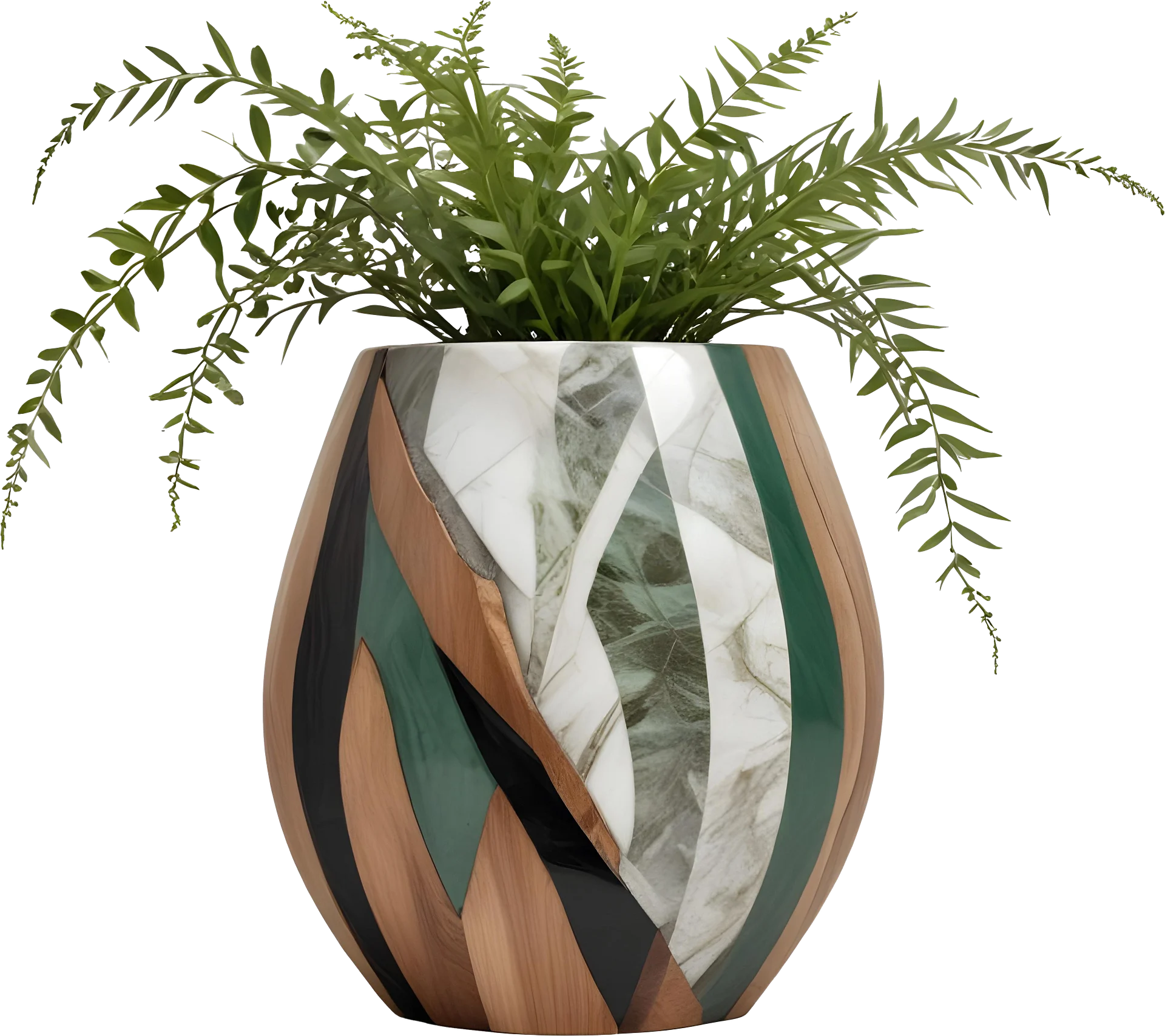 Organic Luxe – Art Deco Fern Vase PNG product image (1)