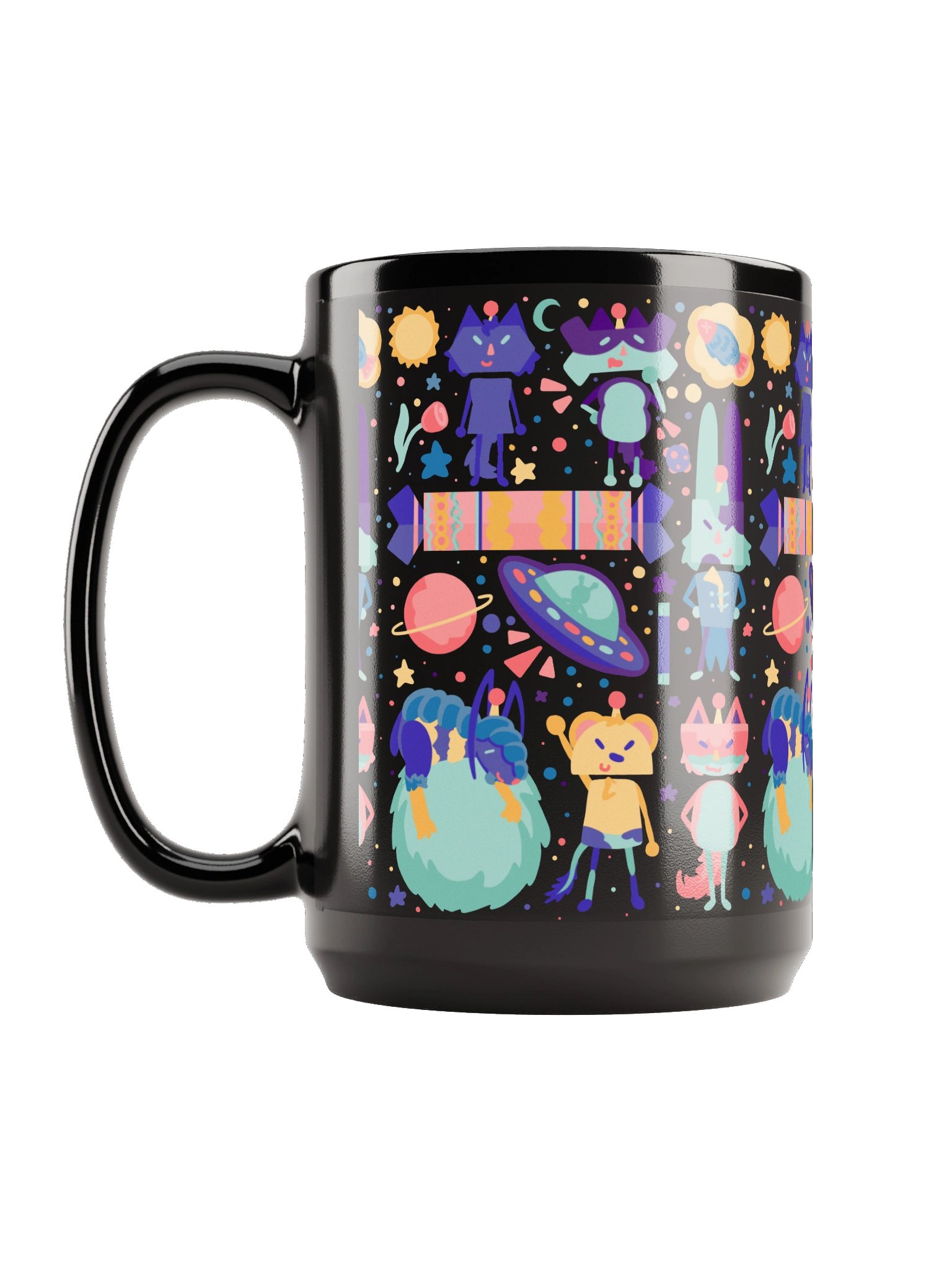 Cozy Cosmos Crew Black Mug 15oz product image (6)