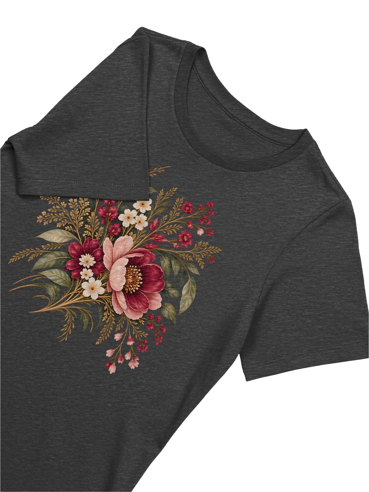 ORLUMIQ Midnight Bloom Floral T-Shirt | Women's Relaxed-Fit Botanical Graphic Tee product image (4)