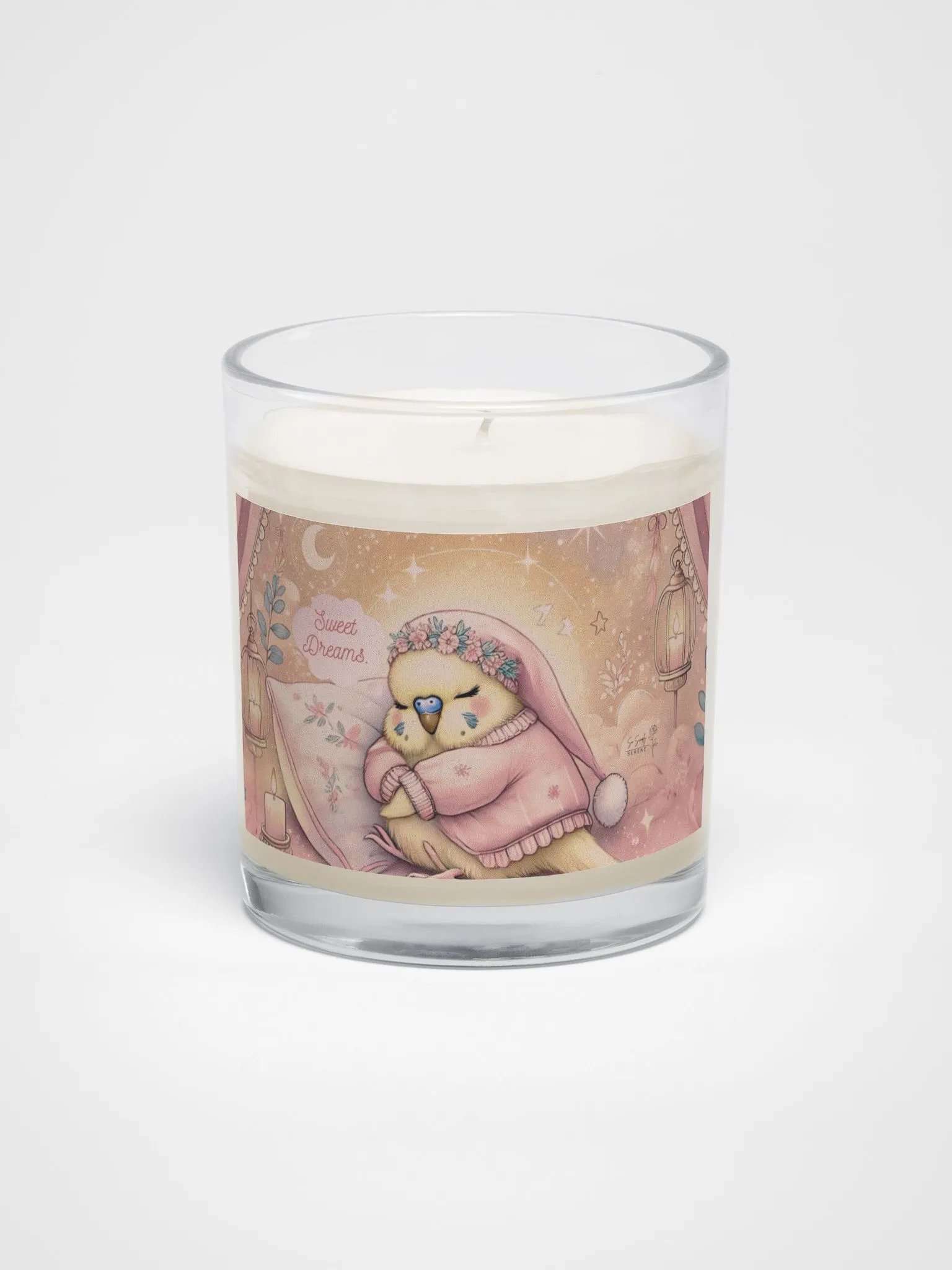 Sweet Dreams Parakeet – Soy Wax Candle in Clear Glass Jar 5 product image (1)