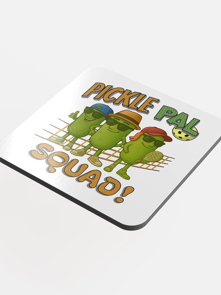 Pickle Pal Squad Pickleball Glossed Cork Coaster product image (1)