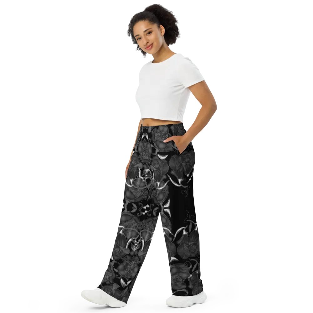 Black Roses Wide Leg Pants product image (4)