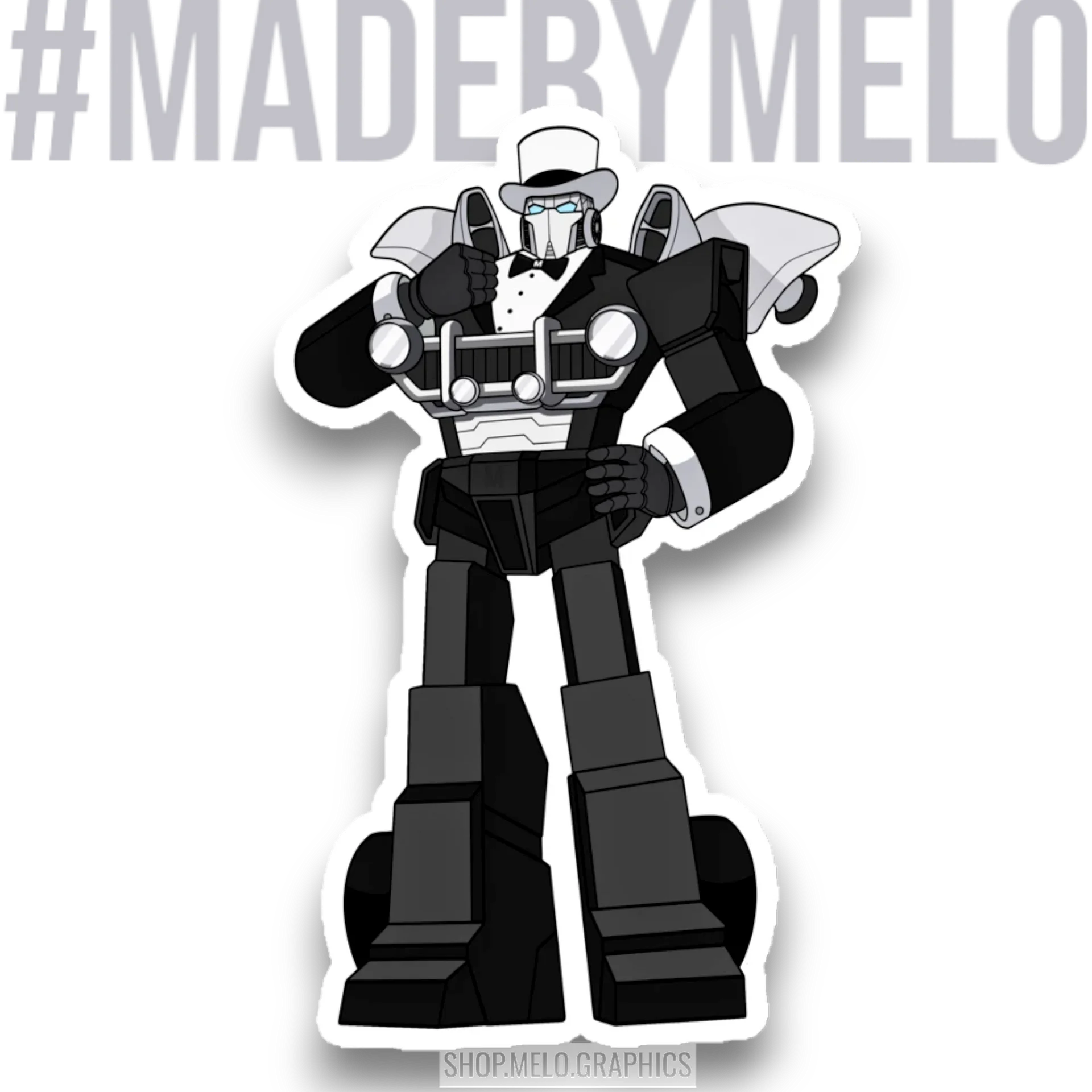Fancy Carball Bot: Robot - Die-Cut Magnet | #MadeByMELO product image (1)