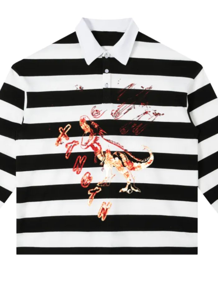 Color Block Stripe Polo Shirt product image (1)