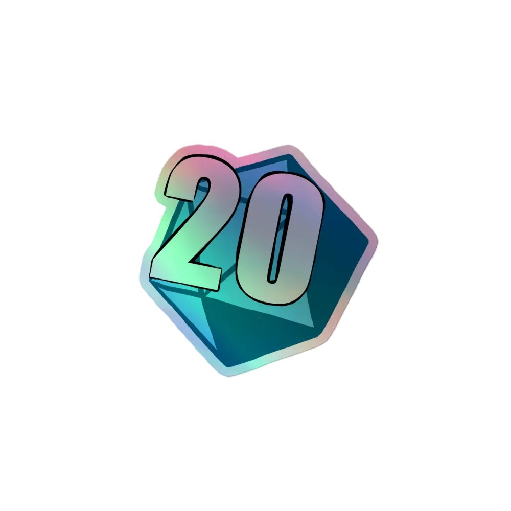 NAT20 HOLO DICE STICKER product image (1)