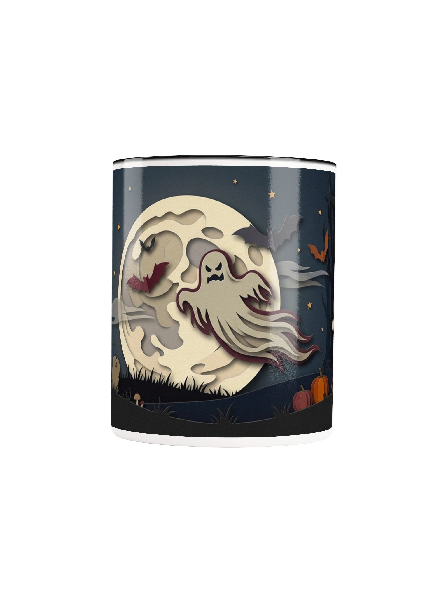 MINAY Moonlight Phantoms Ceramic Mug | Spooky Halloween Coffee Cup & Aesthetic Autumn Teaware product image (84)