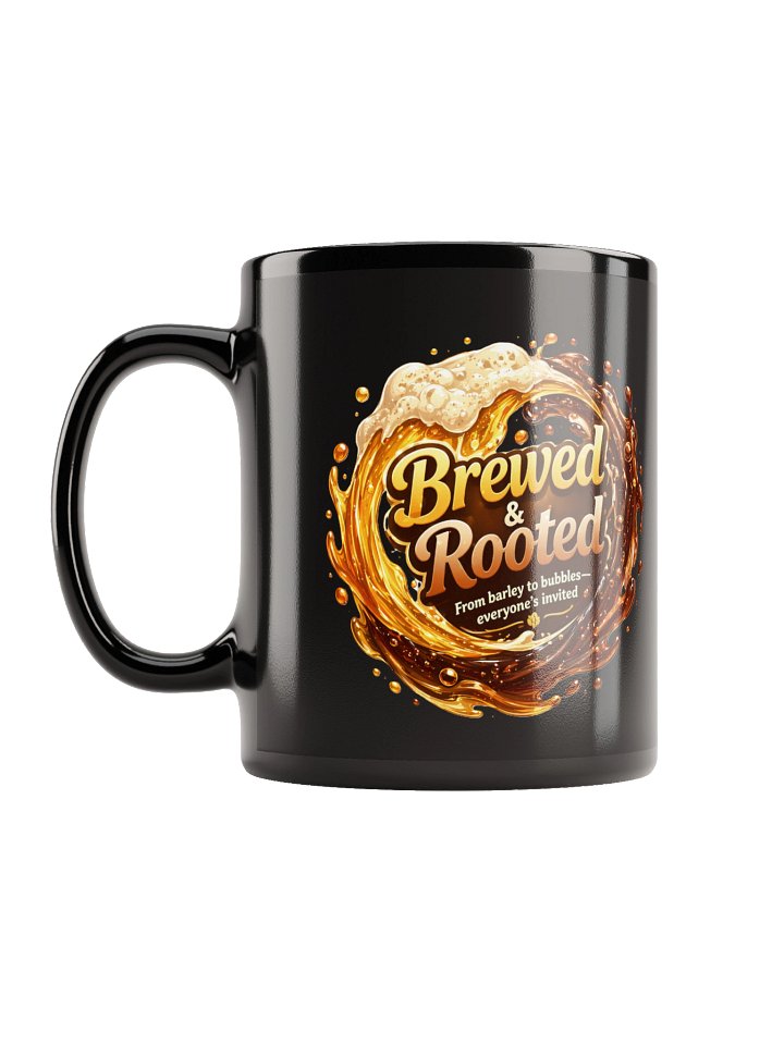 Brewed & Rooted Black Glossy Mug product image (1)