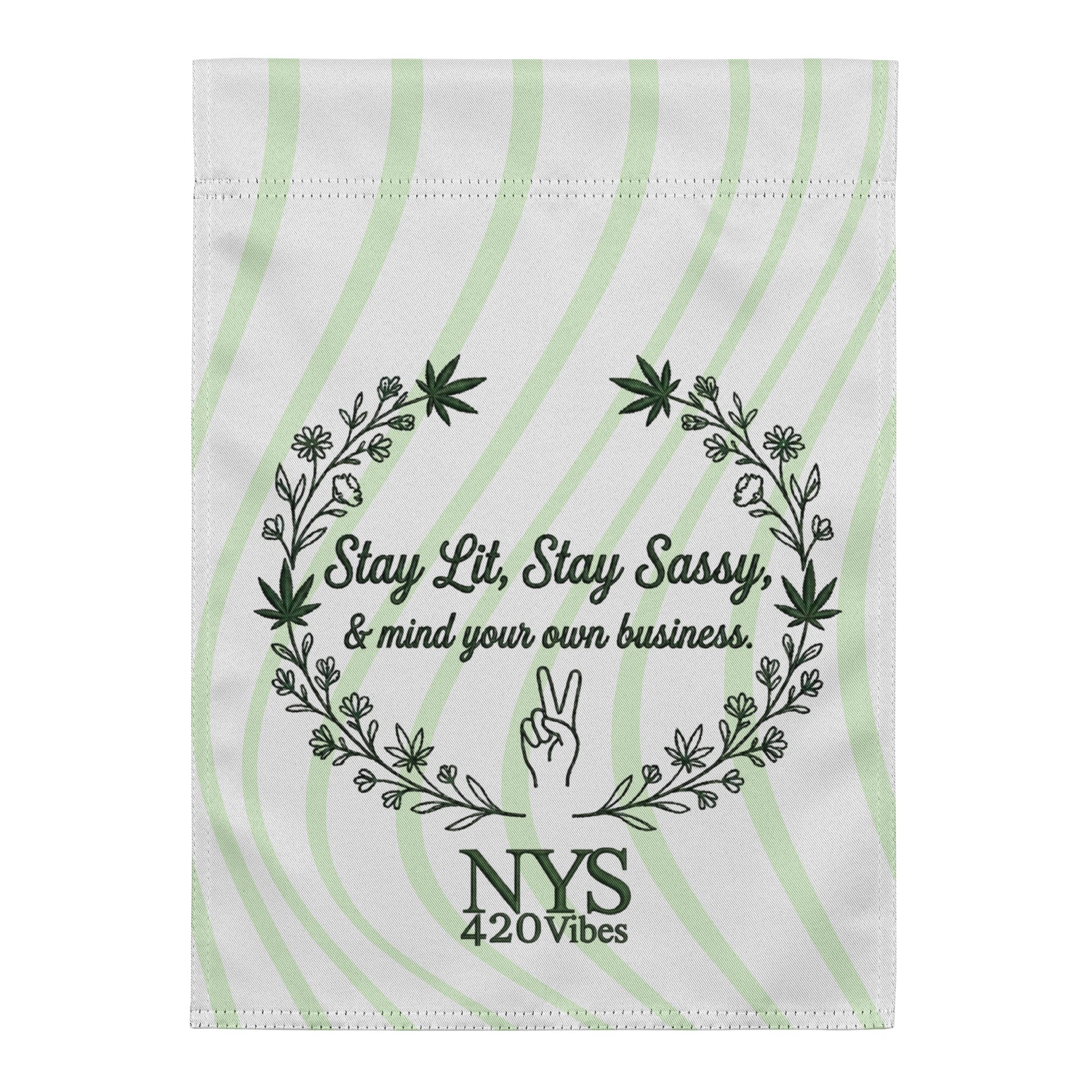 NYS 420 Vibes "Mind Your Business" Garden Flag product image (2)