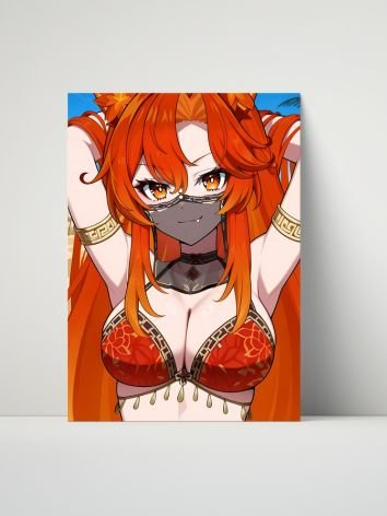 SmugAlana VTuber Fire Model 8x10 Metal Wall Art – Anime Steel Poster product image (1)