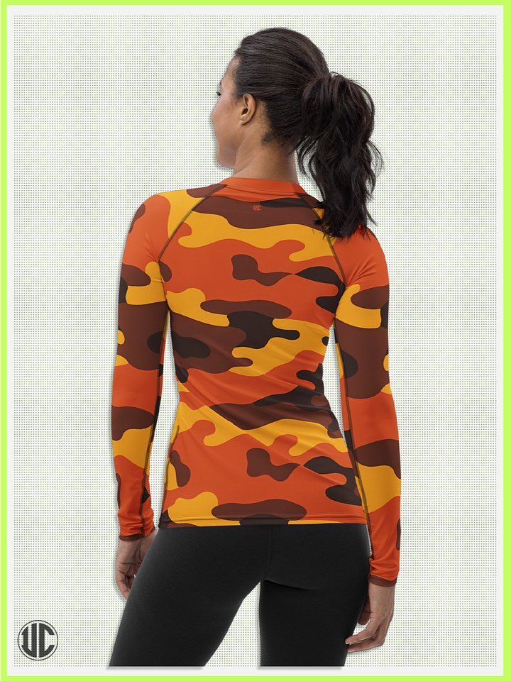 Savage Sunset Orange Camo – Women’s Rash Guard product image (2)