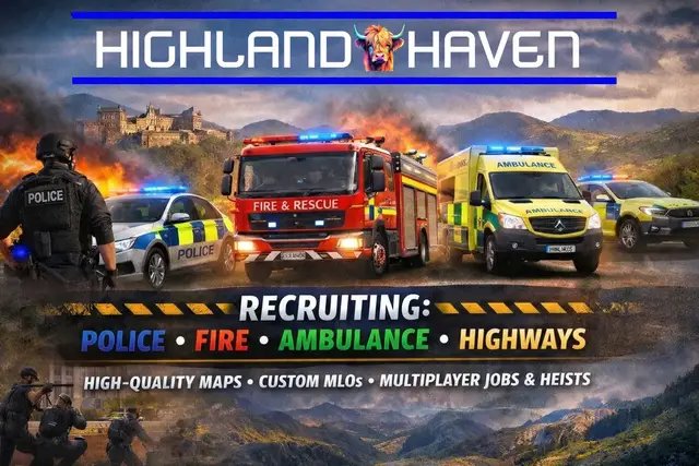 What are you waiting for join our well established community and become part of the Highland Haven Family. Click the link in our bio for more information. #scottish #fivem #fyp #gta5 #fivemroleplay 