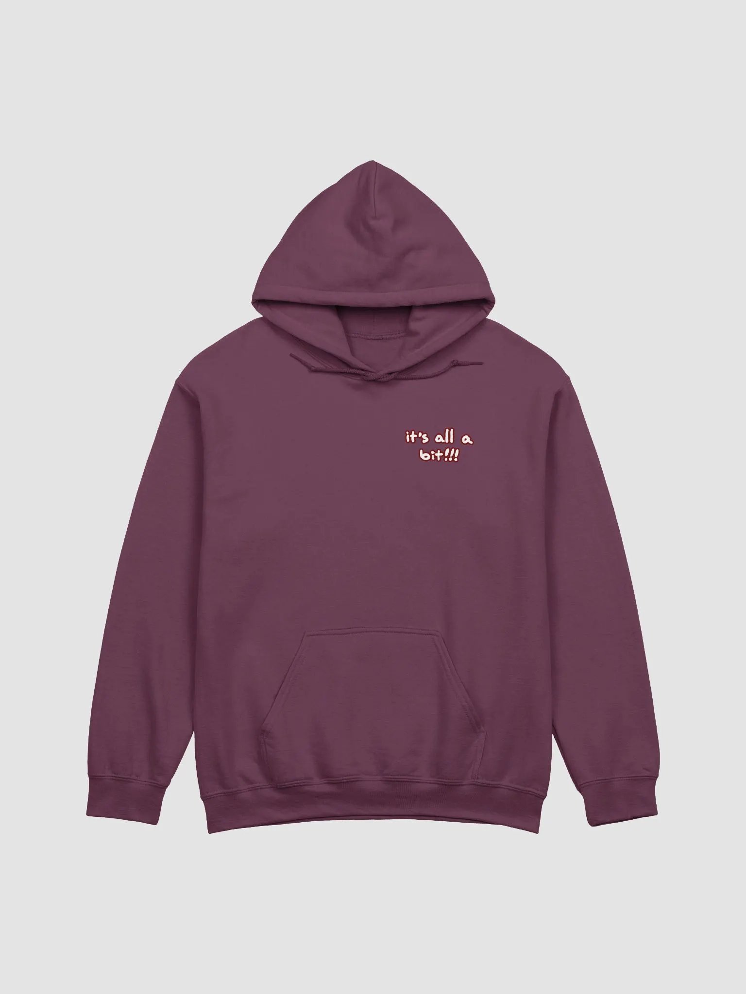 “It’s all a bit!!!” (sm. lined design, #6D1616) classic hoodie product image (44)