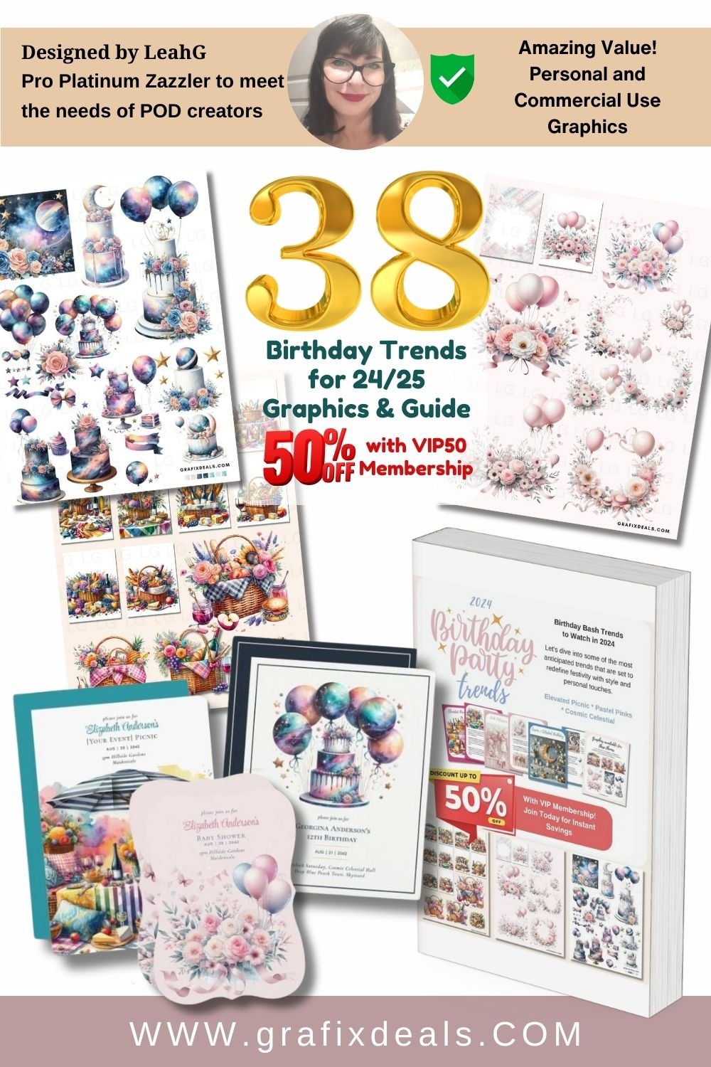 Zazzle Birthday Trends Design Guide for 2024/ 2025 PLUS 38 Graphics Commercial Clipart product image (1)