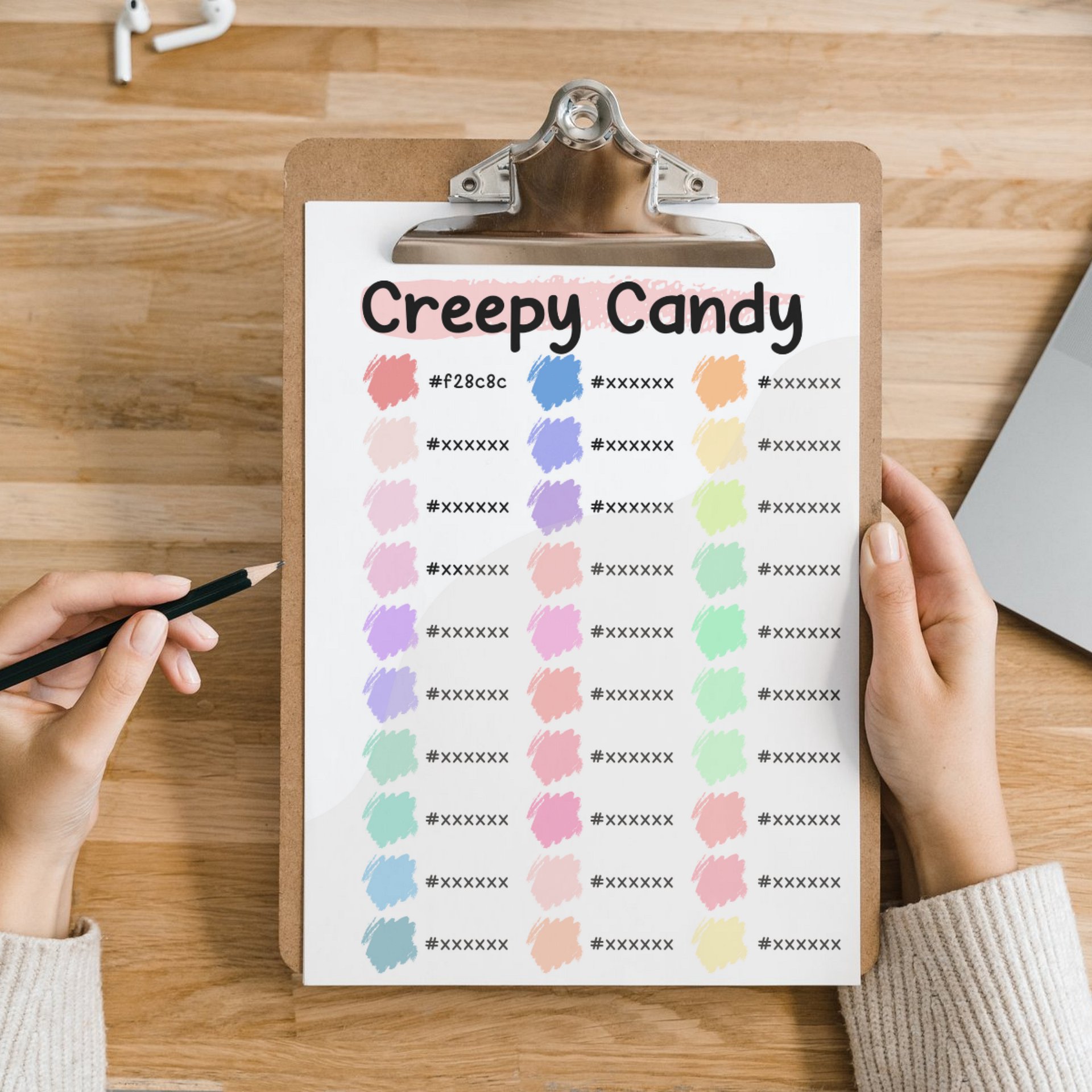Creppy Candy Procreate Color Palette with HEX Codes ★ DIGITAL ★ product image (4)