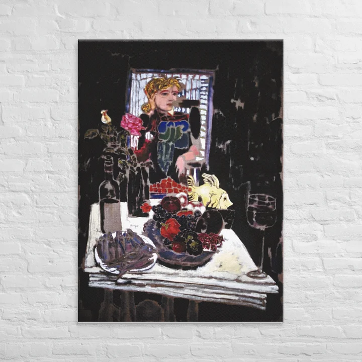 Still Life on White Table (aka Helga) (1987) on canvas (40" x 55") product image (2)
