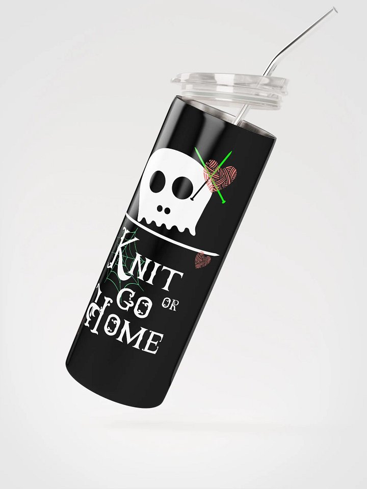 Knit or Go Home quote with a skull and knitting needles product image (2)