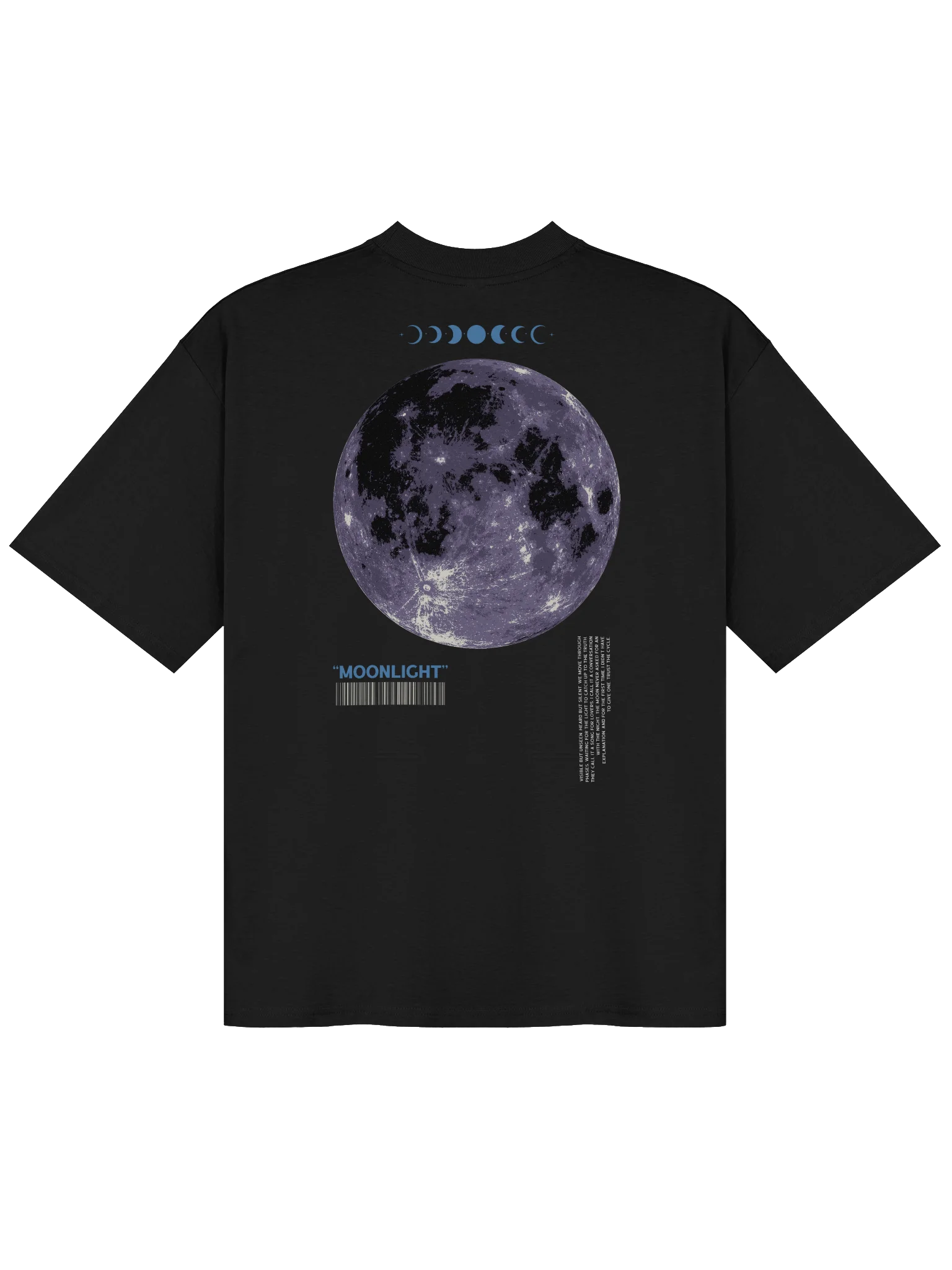 “Moonlight” Unisex Oversized T-Shirt in Black product image (2)