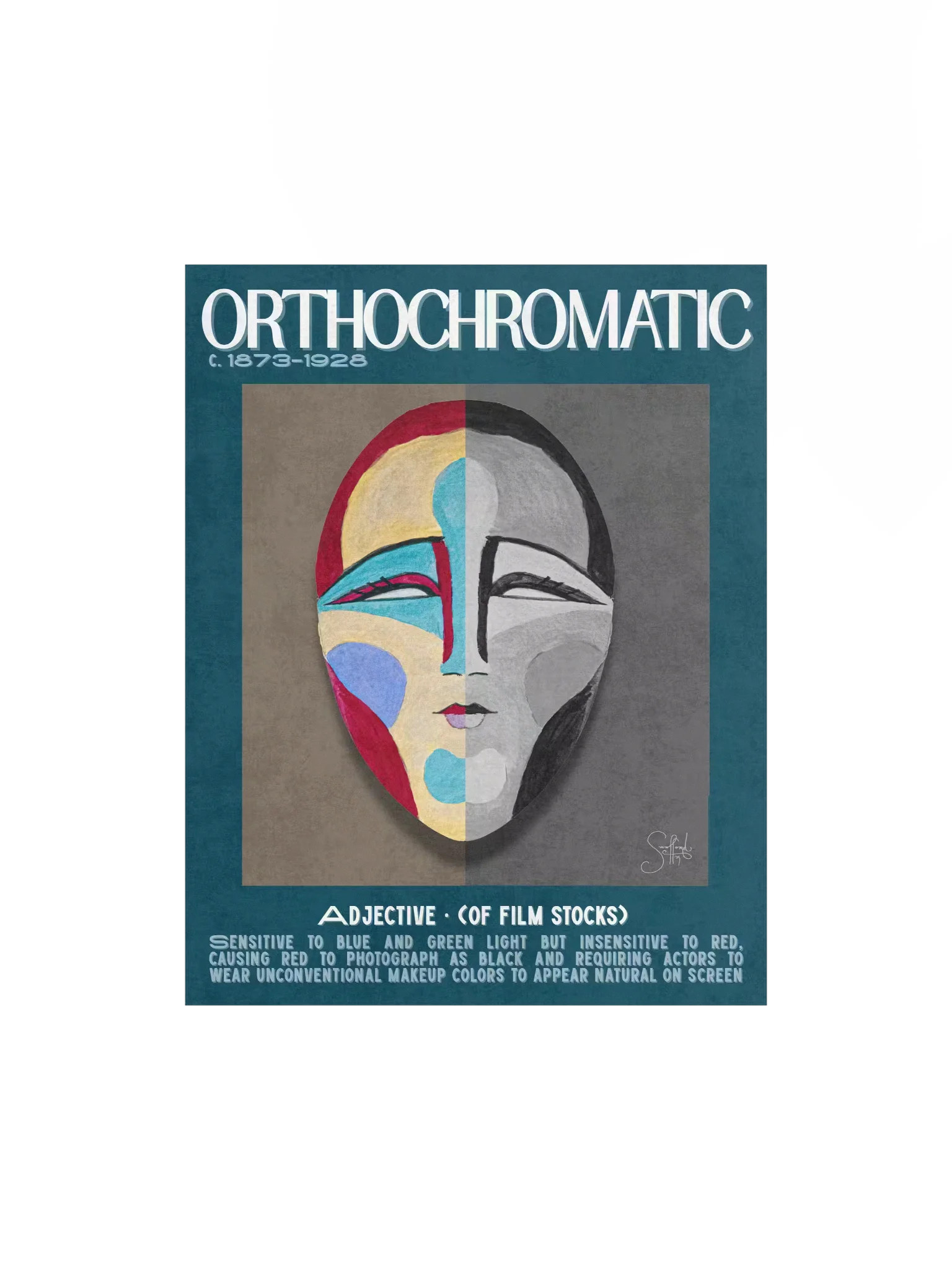 ORTHOCHROMATIC Art Print - Silent Film Makeup History Poster (11×14) product image (1)