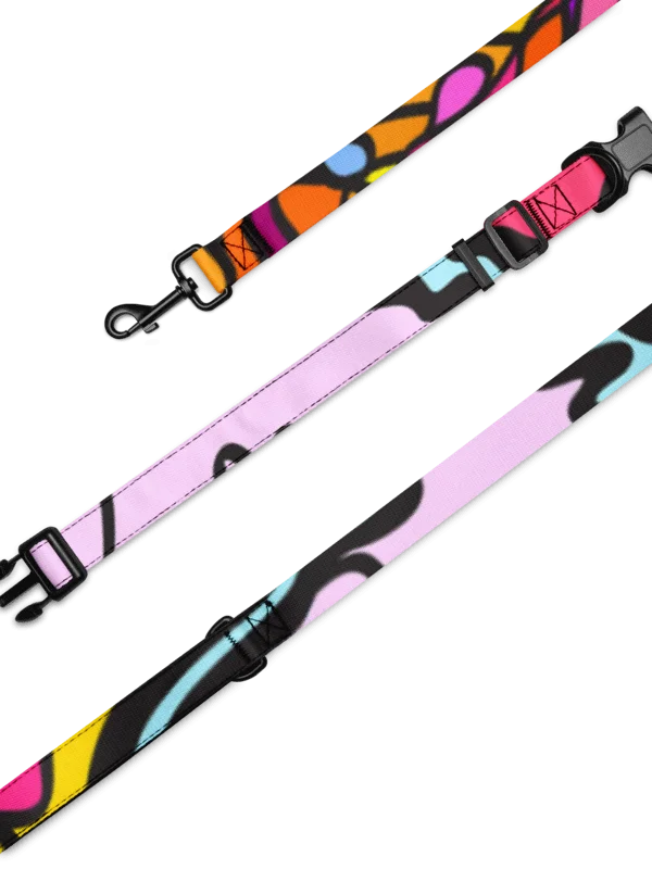 Vibrant Stripes Pet Collar & Leash Set - Wave at Sunset product image (6)