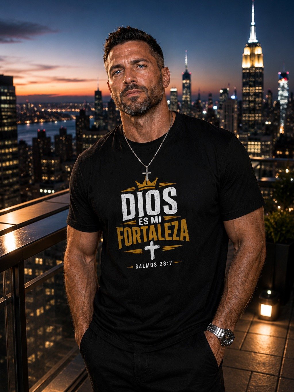 Dios Es Mi Fortaleza – Salmos 28:7 | Camiseta Cristiana Inspiradora para Hombre y Mujer product image (6)