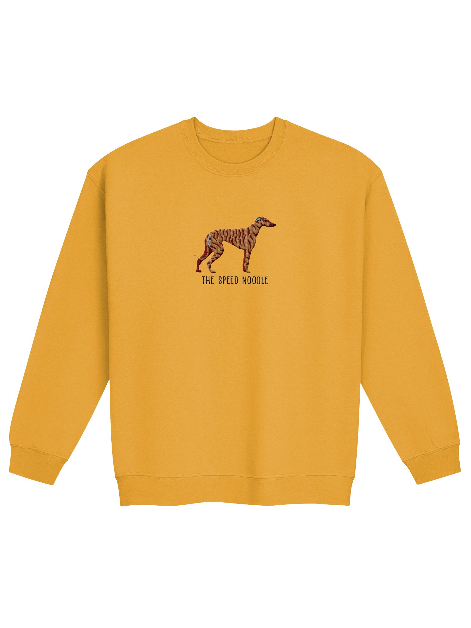 The Speed Noodle Sweatshirt (Embroidered) of an English Greyhound(Brindle) product image (4)