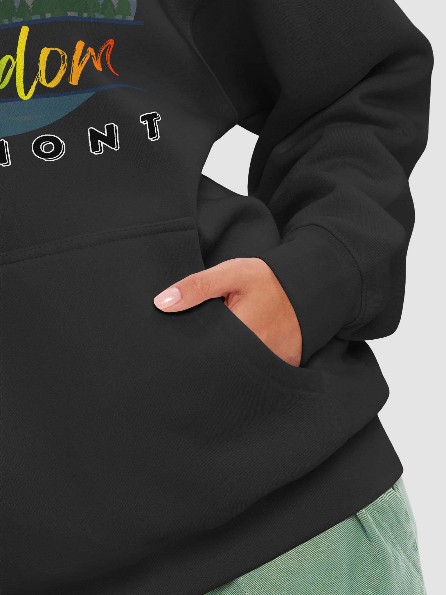Northeast Kingdom Vermont Pride - Colorful LGBTQ+ Mountain Landscape Illustration Hoodie product image (8)