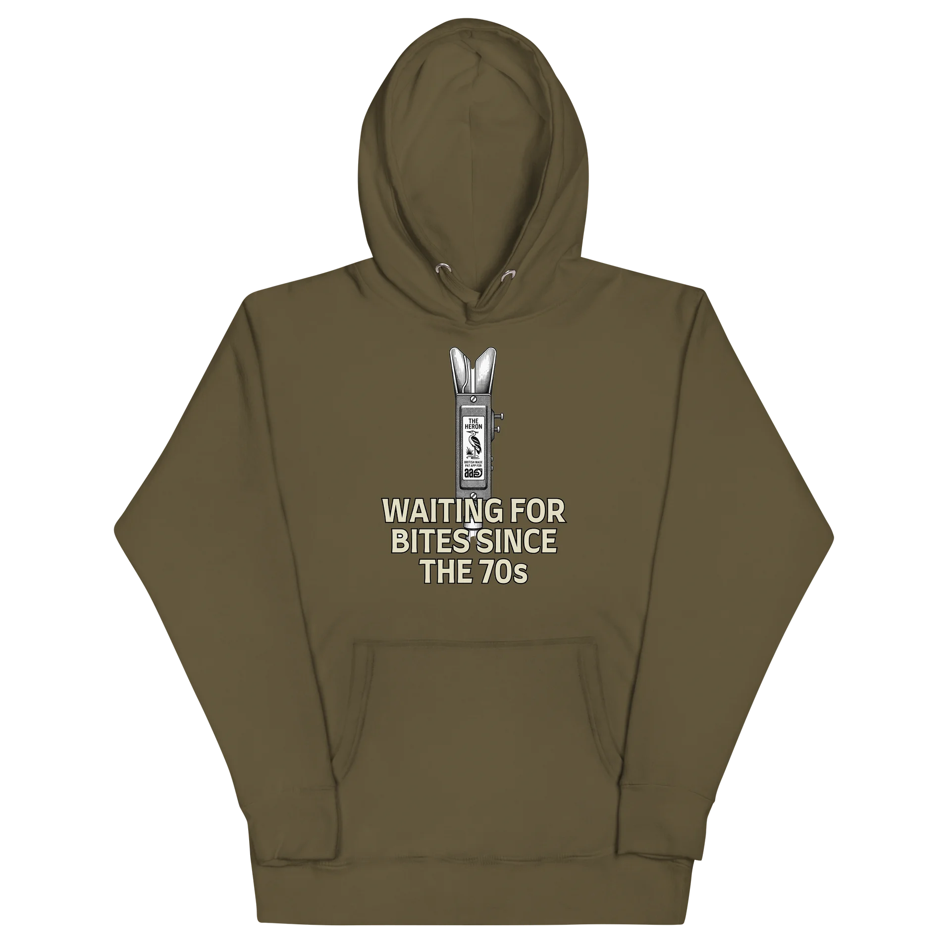 Heron Bite Indicator “Waiting For Bites Since The 70s” Hoodie product image (65)