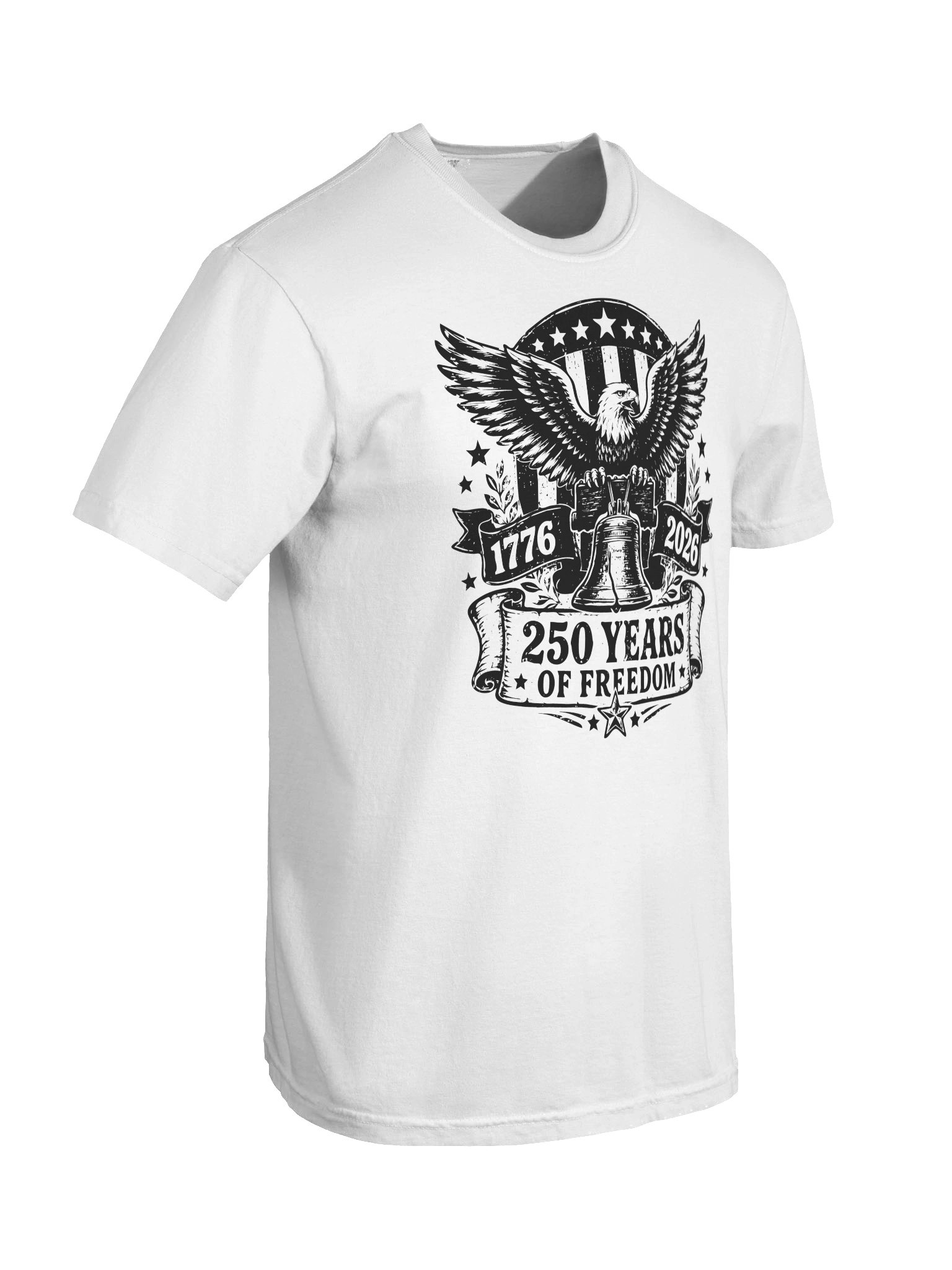 America 250 Eagle T-Shirt | Black & White 1776–2026 Patriotic Tee product image (77)
