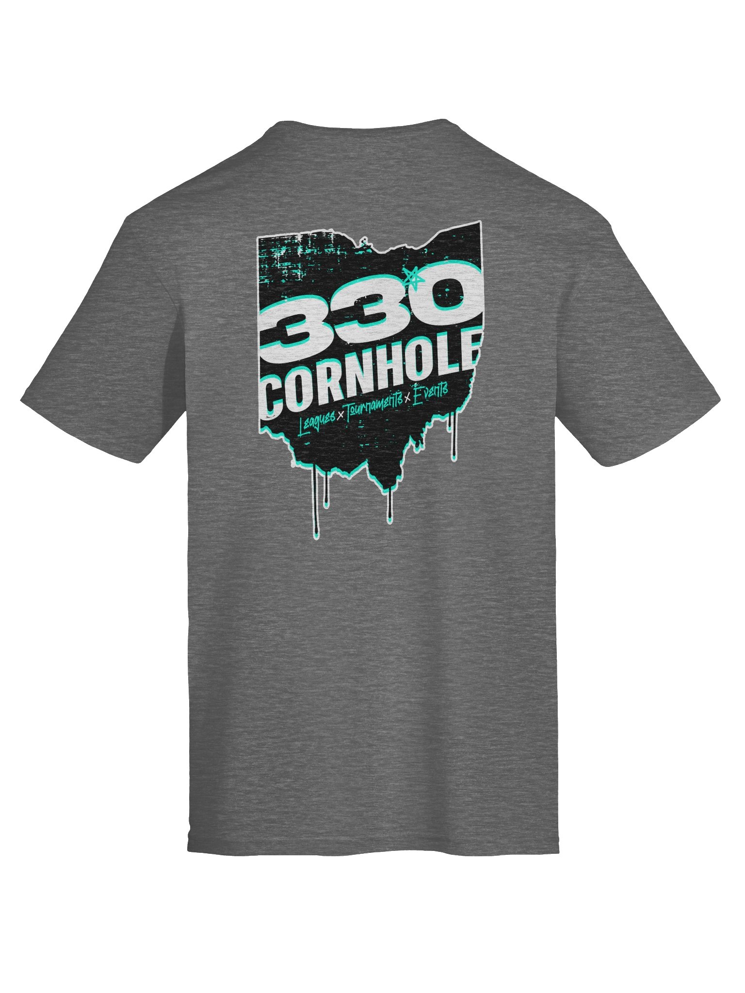 Gildan Softstyle 330 Cornhole Grunge State Outline T-Shirt - Back Logo product image (53)