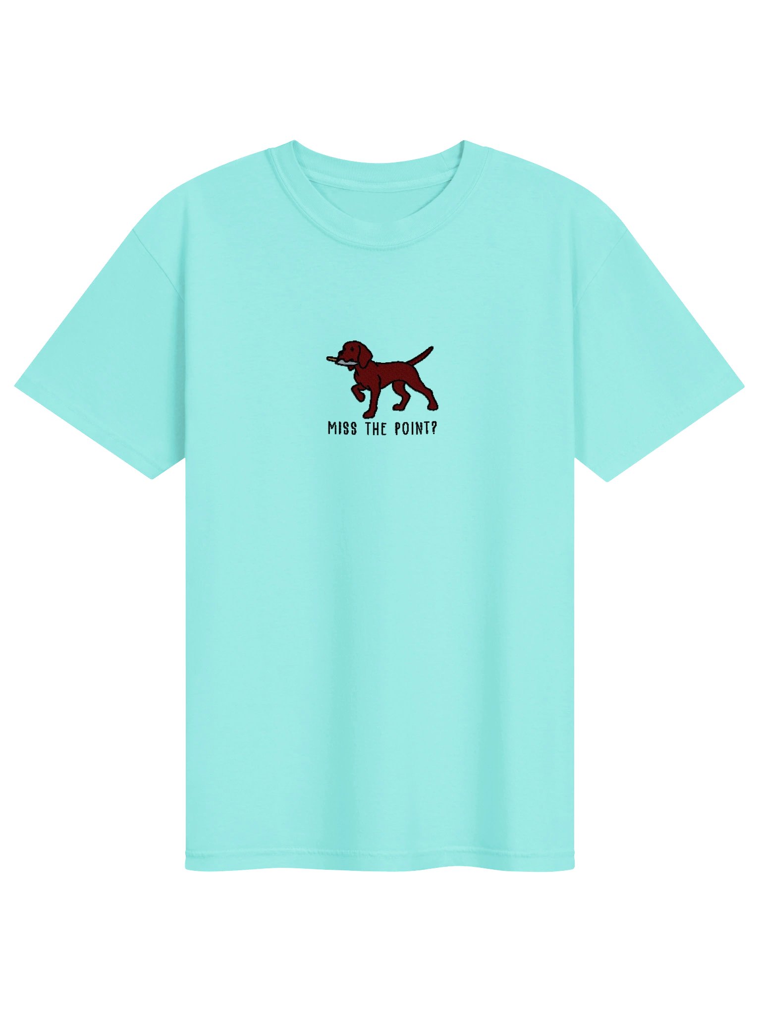 Miss the Point? Funny Chibi-Style Embroidered T-Shirt for German Shorthaired Pointer(Liver) Owners product image (91)