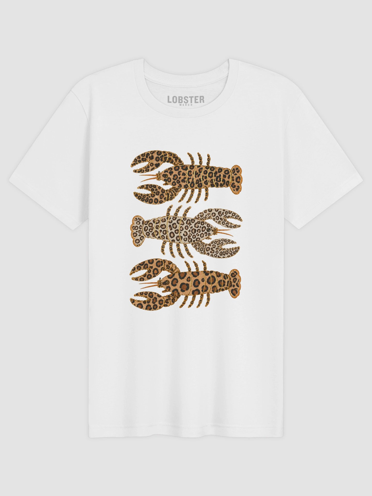Leopard Print Lobster Tee — Animal Print Graphic T-Shirt product image (2)