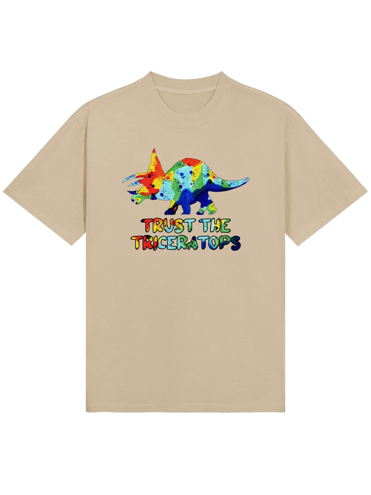 SIGNATURE Line Trusty Triceratops Watercolour Premium Oversized Faded T-Shirt product image (9)
