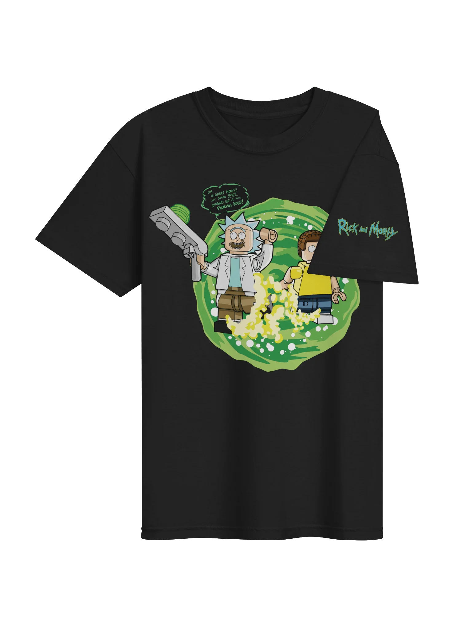 Rick's Wubba Lubba Dub Dub Black T-Shirt product image (2)