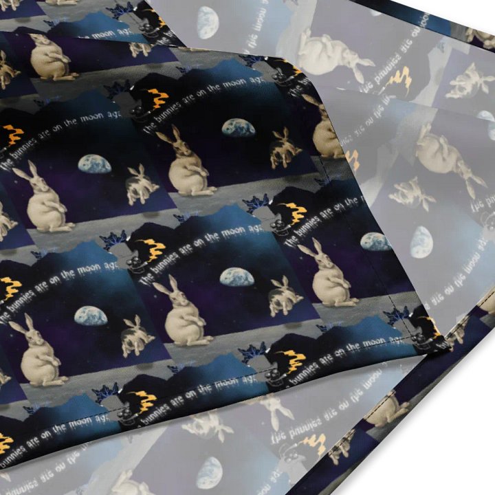 KC, Bunnies on the Moon, Bandanna product image (4)